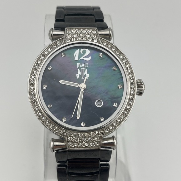 Jivago Accessories - Jivago SwissWatch Women 36mm Case‎ MOP Dial 7" Black Band JV2211- New Battery